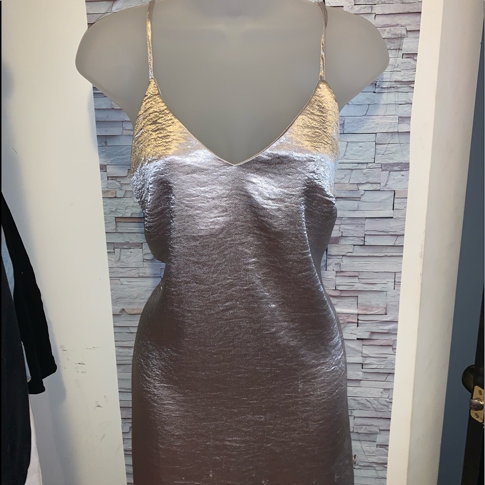 Silver silk dress